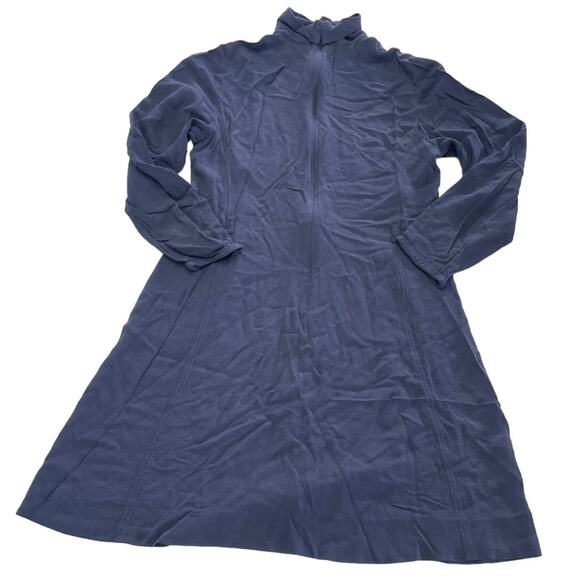 See By Chloe Dress Womens 36 Small Dark Denim Blue Mock Neck Crepe Mini - Picture 3 of 9